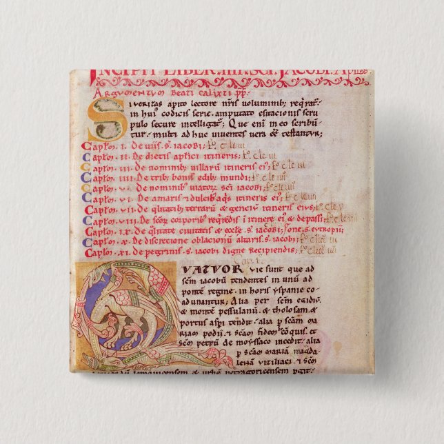 Historiated Initiale "Q" drei darstellend Button (Vorderseite)