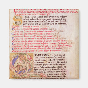 Historiated Initiale "Q" drei darstellend Magnet