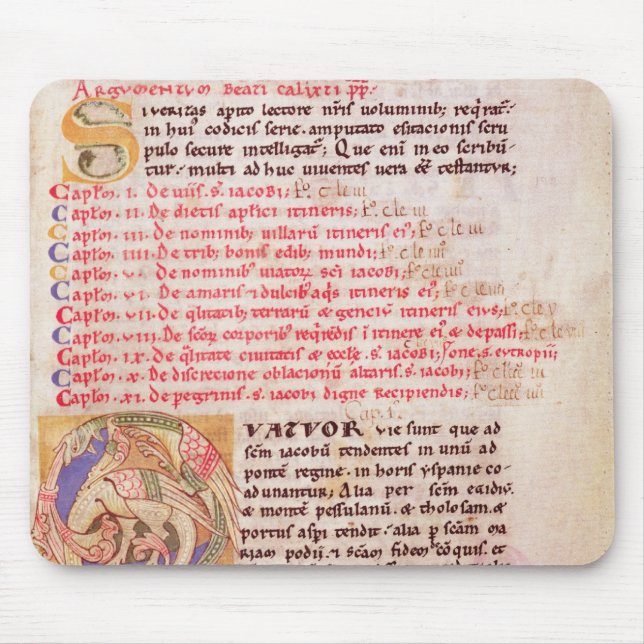 Historiated Initiale "Q" drei darstellend Mousepad (Vorne)