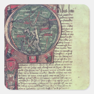 Historiated Initiale Quadratischer Aufkleber