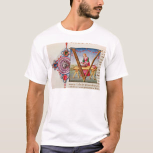 Historiated Initiale "V" darstellend T-Shirt
