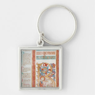Historiated zeichnen "B ab", das König David Schlüsselanhänger