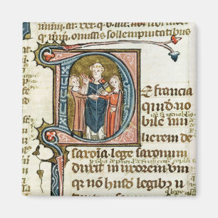 Historiated zeichnen "D ab", das einen Priester Magnet