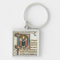 Historiated zeichnen "D ab", das einen Priester