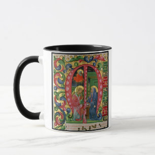 Historiated zeichnen "M ab", welches die Tasse