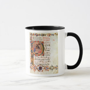 Historiated zeichnen "P ab", welches die Geburt Tasse
