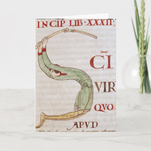 Historiated zeichnen "S ab", das einen Mann