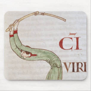 Historiated zeichnen "S ab", das einen Mann Mousepad