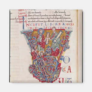 Historiated zeichnen "V ab", das eine Szene Magnet