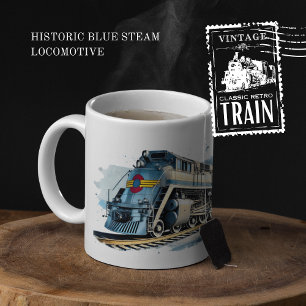 Historic Blue Steam Locomotive Zweifarbige Tasse