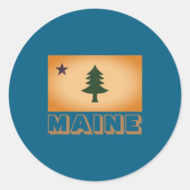 Historic Flag Of Maine 1901 1909 _1  Runder Aufkleber (Vorderseite)