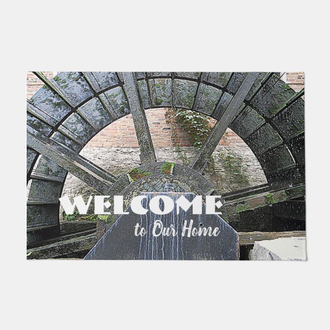 Historic Graue Mill Waterwheel Gristmill Fußmatte (Vorderseite)