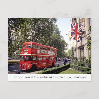 Historic London Bus, British Flag, 1998 Postkarte