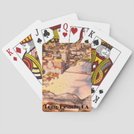 Historic Long Beach, California Boardwalk View Spielkarten