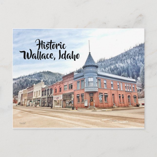Historic Wallace Idaho Postkarte (Vorderseite)