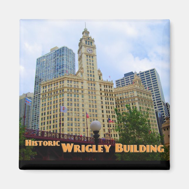 Historic Wrigley Gebäude - Chicago Illinois Magnet (Vorne)