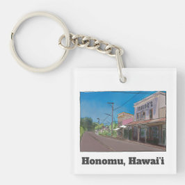 Historical Hawaii Plantation Town Honomu Nostalgic Schlüsselanhänger