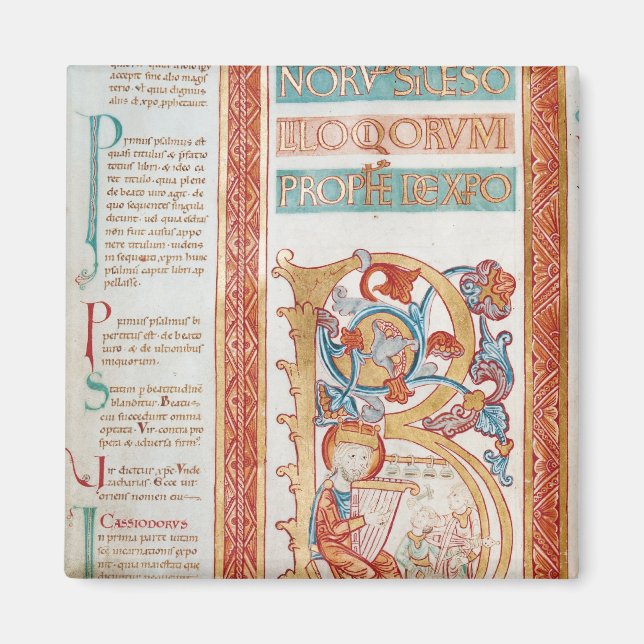 Historiierte erste 'B' mit König David Magnet (Vorne)