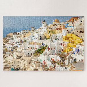 Historisch farbenfroh Oia Village Santorini Griech