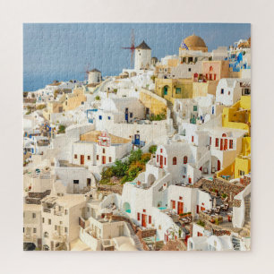 Historisch farbenfroh Oia Village Santorini Griech