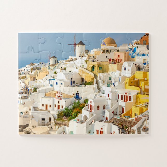 Historisch farbenfroh Oia Village Santorini Griech (Horizontal)