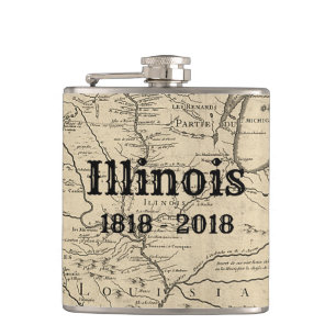 Historisch Illinois Bicentennial Flachmann