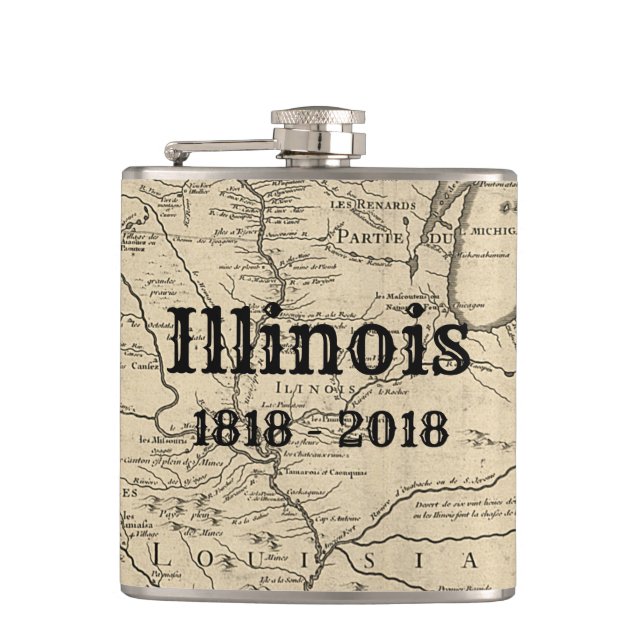 Historisch Illinois Bicentennial Flachmann (Vorderseite)