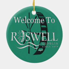 Historisch, Roswell, Georgien, Weihnachten, Orname Keramikornament