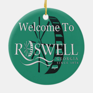 Historisch, Roswell, Georgien, Weihnachten, Orname Keramikornament