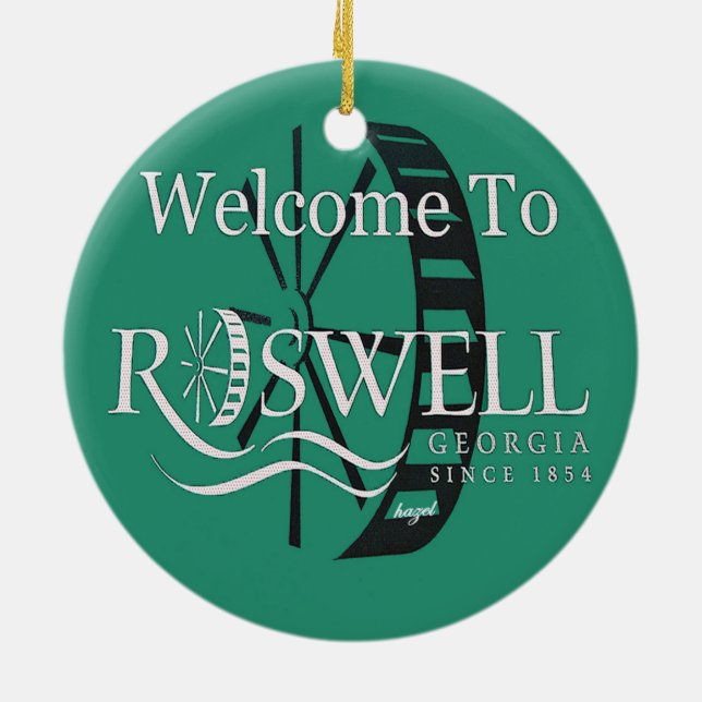 Historisch, Roswell, Georgien, Weihnachten, Orname Keramikornament (Hinten)