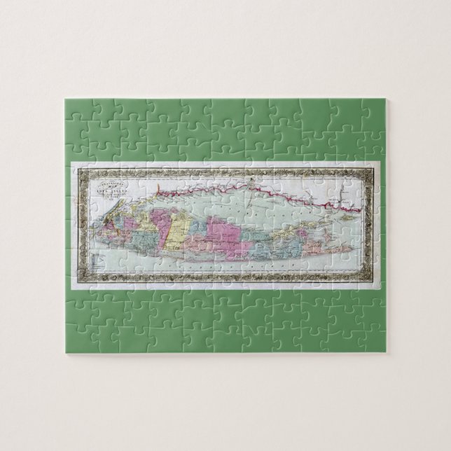 Historische 1855-1857 Reiseschild auf Long Island (Horizontal)