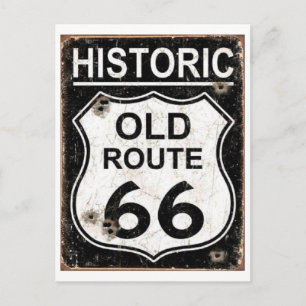Historische Alte Route 66 Zeichen Vintag Postkarte