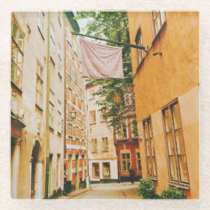Historische Altstadt, Gamla Stan, Stockholm, Schwe Glasuntersetzer