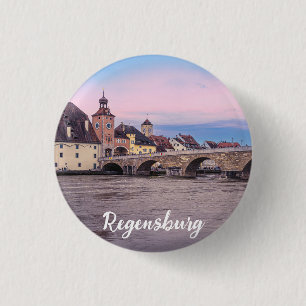 Historische Altstadt in Regensburg, Deutschland Button