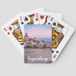 Historische Altstadt in Regensburg, Deutschland Spielkarten