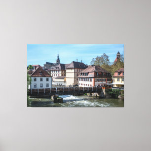 Historische Altstadt und Fluss in Bamberg, Deutsch Leinwanddruck