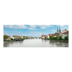 Historische Altstadt von Regensburg, Deutschland Fotodruck