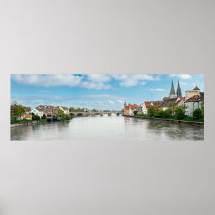 Historische Altstadt von Regensburg, Deutschland Poster