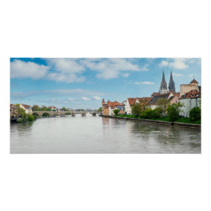 Historische Altstadt von Regensburg, Deutschland Poster