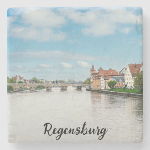 Historische Altstadt von Regensburg, Deutschland Steinuntersetzer