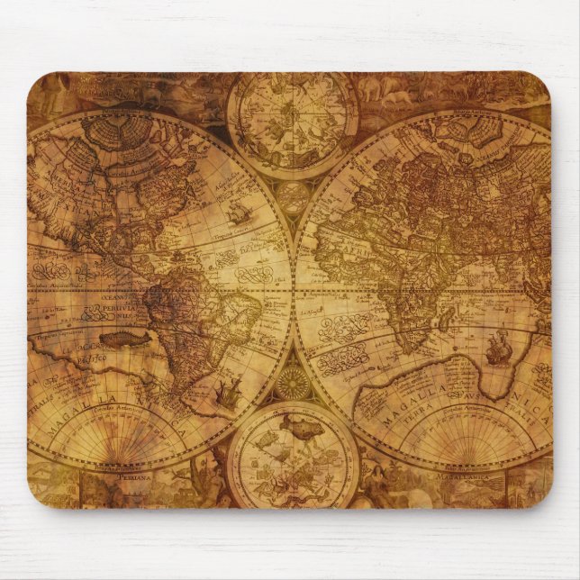 Historische Altstadt - Weltkarte Mousepad (Vorne)
