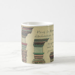 Historische Architektur, die 5 Säulenordnungen Kaffeetasse