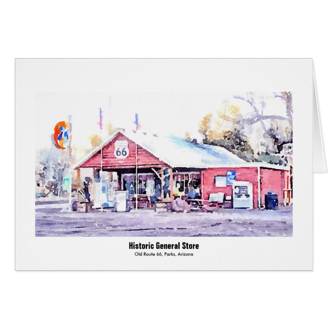 Historische Arizona Route 66 Allgemeines Store Was (Vorderseite (Horizontal))