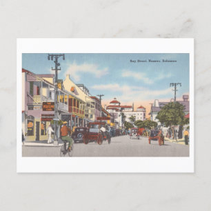 Historische Bay Street in Nassau, Bahamas, Postkarte