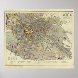 Historische Berlin-Karte 1883 – Letts Popular Atla Poster