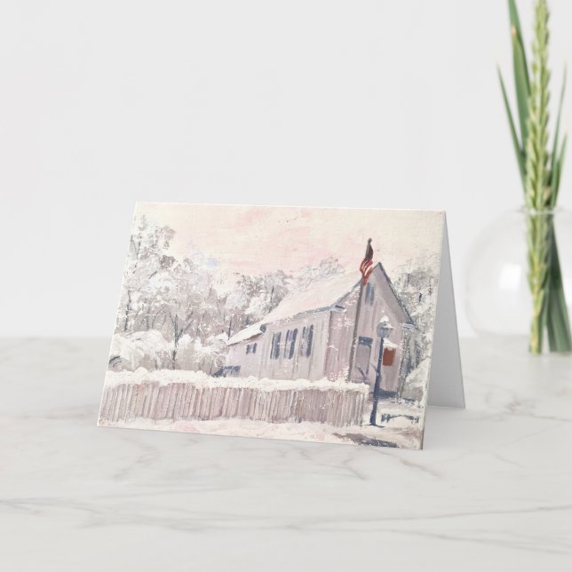 Historische Bethabara Kirche Weihnachtskarte im Sc Karte (Vorderseite)