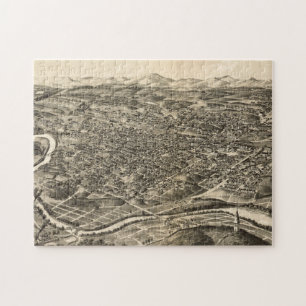 Historische Bildkarte von Roanoke Virginia (1891)