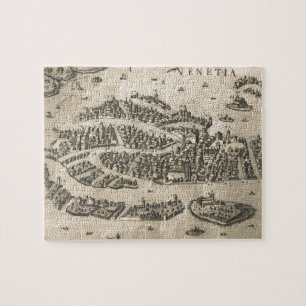 Historische Bildkarte von Venedig Italien (1573)