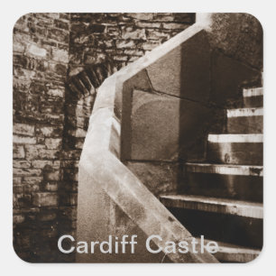 Historische Burgen von Cardiff Quadratischer Aufkleber
