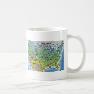Historische Cartoon-Karte des Weg-66 Kaffeetasse